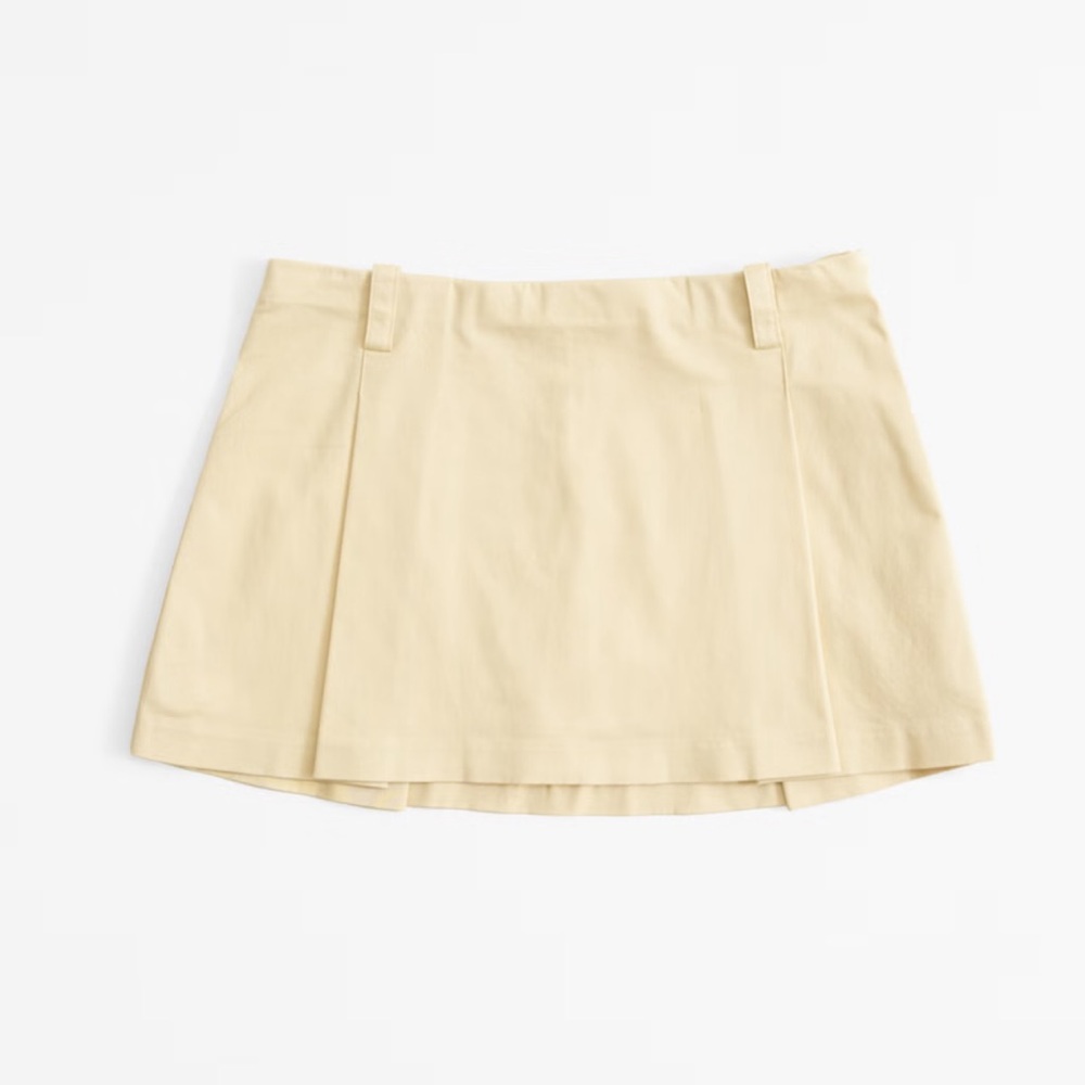 Abercrombie & Fitch Tan Skater Mini Skirt Pleated Casual